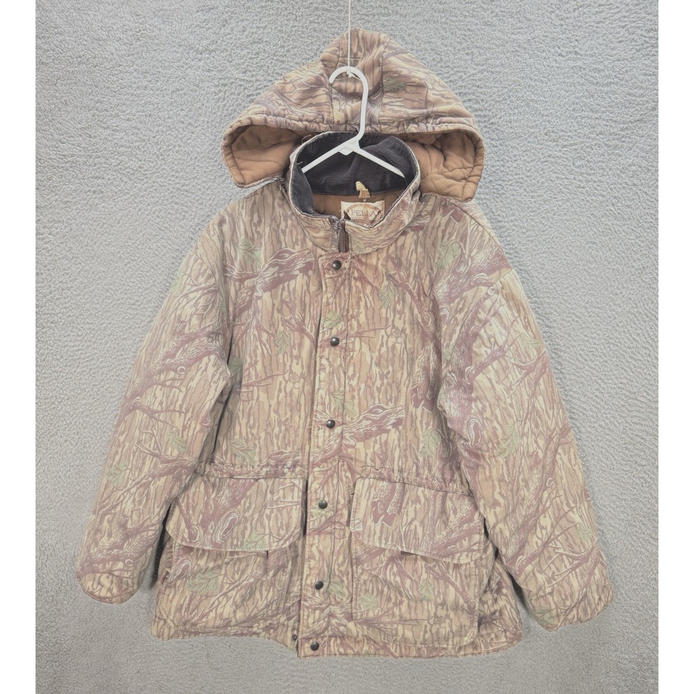 Vintage Pella Jacket Adult XL Camouflage Mossy Oak‎ Treestand Camo Hunting 90s